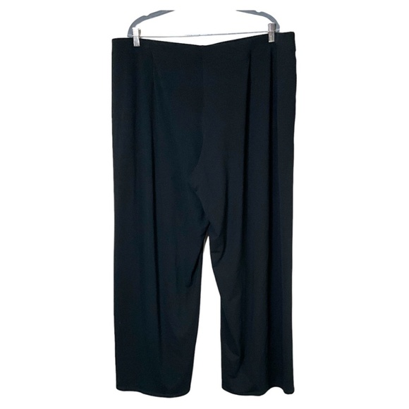 J. JILL Wearever Collection Full Wide Leg Pull On Black Jersey Knit Trousers 3X - Picture 3 of 9